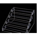 Collapsible 4 Tier Display Rack w/ 2" Deep Shelves (21"x8"x14")